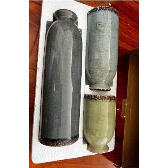 New-Ceramic Vase Set of 3, Small Vase for Modern Farmhouse Decoration - Picture 2 of 3